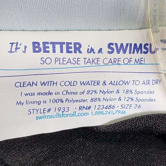 Beach Belle Womens Plus Size 26 Blue Tummy Control One Piece Swim Dress New - Picture 5 of 8